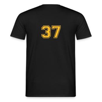 37 - Männer T-Shirt - Schwarz - Hinten - AI Model Male 178 light (178cm)