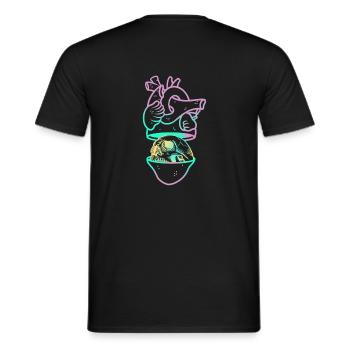 Heart Skull 1 rose - T-shirt homme - noir - Dos - AI Model Male 178 light (178cm)