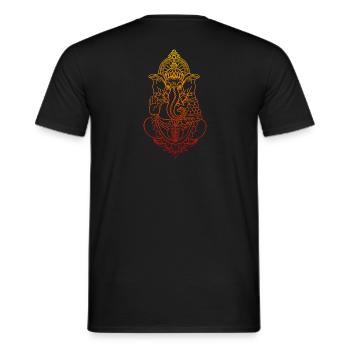 ganesha shiva india om goa psy trance buddha zen - Men's T-Shirt - black - Back - AI Model Male 178 light (178cm)