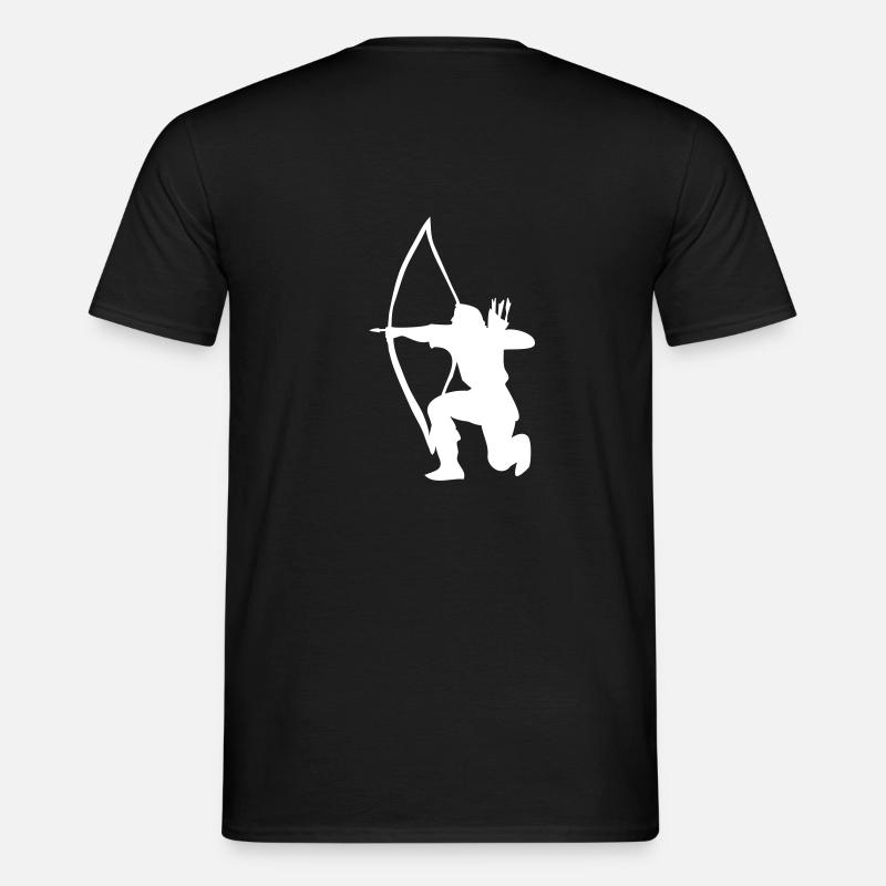 Longbow Archer kneeling stance - Männer T-Shirt - Schwarz