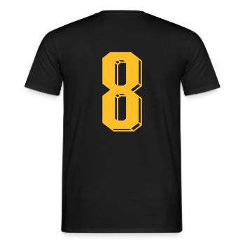 Nummer 8 - Zahl ACHT Trikotnummer 8 Jahre - Männer T-Shirt - Schwarz - Hinten - AI Model Male 178 light (178cm)
