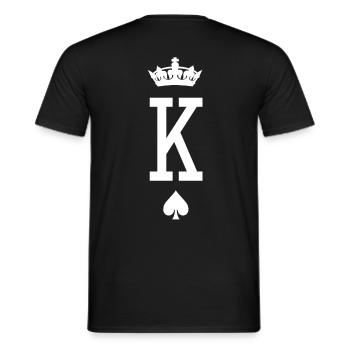 King and Queen partner look design! - Men's T-Shirt - black - Back - AI Model Male 178 light (178cm)