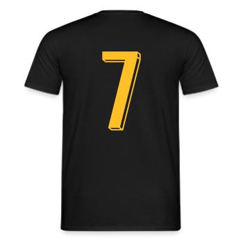 Nummer 7 - Zahl SIEBEN Trikot Nummer 7 Jahre - Männer T-Shirt - Schwarz - Hinten - AI Model Male 178 light (178cm)