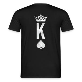 King Queen - Couple Outfit - Valentine's Day - Men's T-Shirt - black - Back - AI Model Male 178 light (178cm)