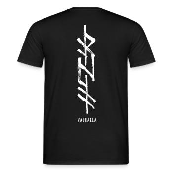 Valhalla Runes Norse Symbol Viking Characters - Men's T-Shirt - black - Back - AI Model Male 178 light (178cm)