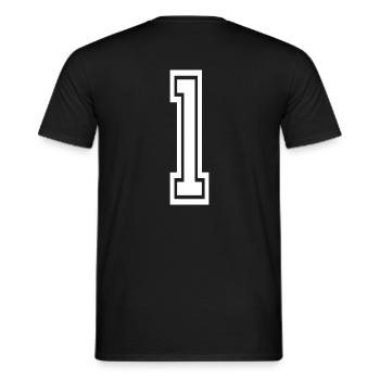 (1) - Männer T-Shirt - Schwarz - Hinten - AI Model Male 178 light (178cm)