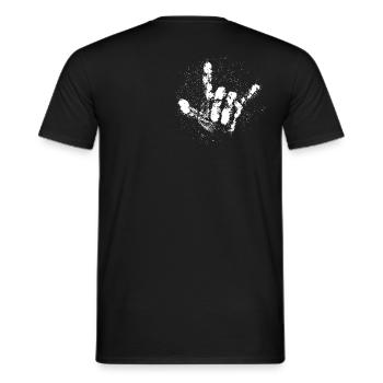 ROCK `N` ROLL - Kletterhand - Männer T-Shirt - Schwarz - Hinten - AI Model Male 178 light (178cm)