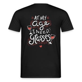 Wine Glass Sayings - Men's T-Shirt - black - Back - AI Model Male 178 light (178cm)