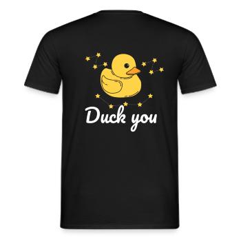 Duck saying gift - Men's T-Shirt - black - Back - AI Model Male 178 light (178cm)