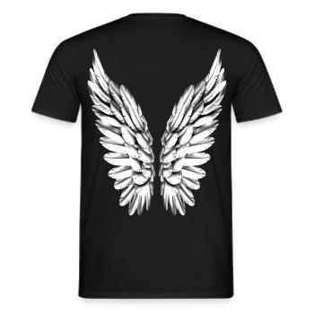 Angel Wing Silver White Angel Wings Angel Wings - Men's T-Shirt - black - Back - AI Model Male 178 light (178cm)