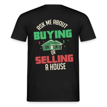Real Estate Agent - Men's T-Shirt - black - Back - AI Model Male 178 light (178cm)