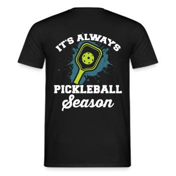 Pickleball - Pickleball Season - Men's T-Shirt - black - Back - AI Model Male 178 light (178cm)