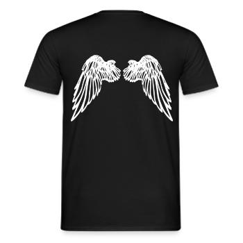 angel wings - Men's T-Shirt - black - Back - AI Model Male 178 light (178cm)