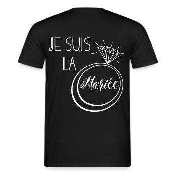 je suis la mariée - T-shirt homme - noir - Dos - AI Model Male 178 light (178cm)