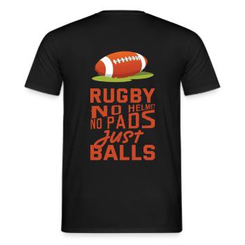 Sport de rugby cadeau - T-shirt homme - noir - Dos - AI Model Male 178 light (178cm)