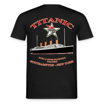 TITANIC STAR CREATION Louis RUNEMBERG © Adagp - Men's T-Shirt - black - Back - AI Model Male 178 light (178cm)