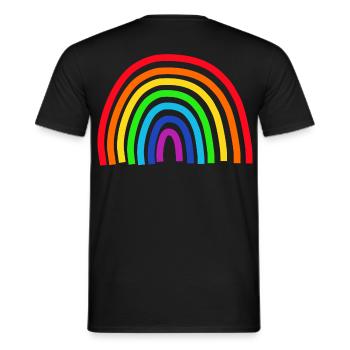 Regenbogen bunt - Männer T-Shirt - Schwarz - Hinten - AI Model Male 178 light (178cm)