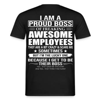 Ich bin stolz auf verdammt tolle Mitarbeiter - Männer T-Shirt - Schwarz - Hinten - AI Model Male 178 light (178cm)