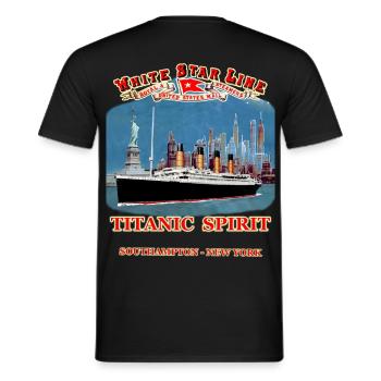 TITANIC SPIRIT Kreation Louis RUNEMBERG © Adagp - Männer T-Shirt - Schwarz - Hinten - AI Model Male 178 light (178cm)