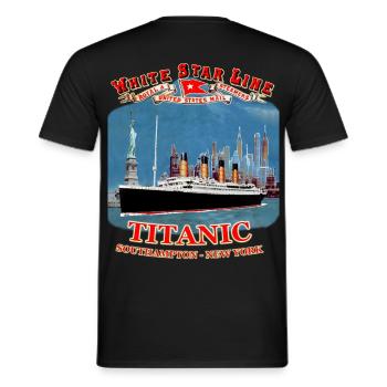 TITANIC creation Louis RUNEMBERG © Adagp - Men's T-Shirt - black - Back - AI Model Male 178 light (178cm)