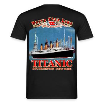 TITANIC Kreation Louis RUNEMBERG © Adagp - Männer T-Shirt - Schwarz - Hinten - AI Model Male 178 light (178cm)