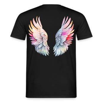 Angel s wings - Men's T-Shirt - black - Back - AI Model Male 178 light (178cm)