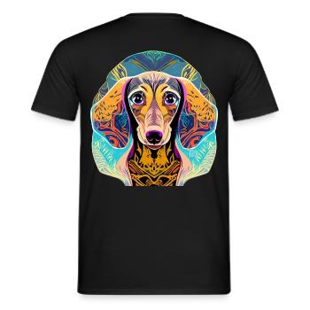 Dackel - Männer T-Shirt - Schwarz - Hinten - AI Model Male 178 light (178cm)