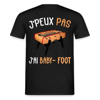 J'peux pas j'ai Baby - Foot - T-shirt homme - noir - Dos - AI Model Male 178 light (178cm)