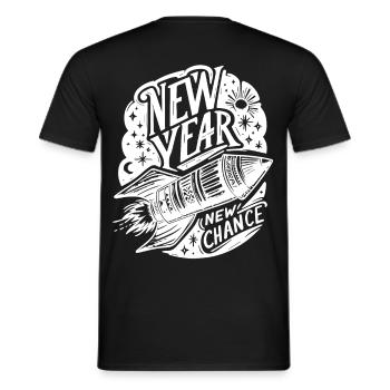 New Year Rocket New Year's Eve New Beginning New Chance - Men's T-Shirt - black - Back - AI Model Male 178 light (178cm)