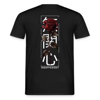 Indifferent Rose Japanese Font Edgy Aesthetic - Men's T-Shirt - black - Back - AI Model Male 178 light (178cm)