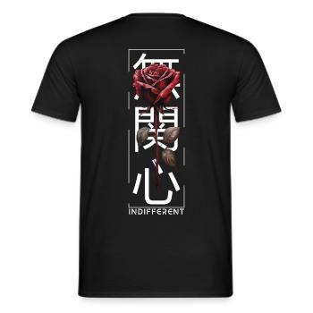Indifferent Rose Japanese Font Edgy Aesthetic - Men's T-Shirt - black - Back - AI Model Male 178 light (178cm)
