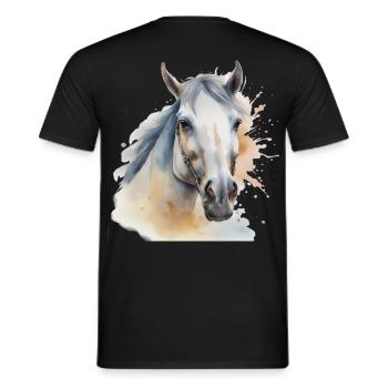 Tête de cheval Cheval Cheval Cheval Etalon - T-shirt homme - noir - Dos - AI Model Male 178 light (178cm)