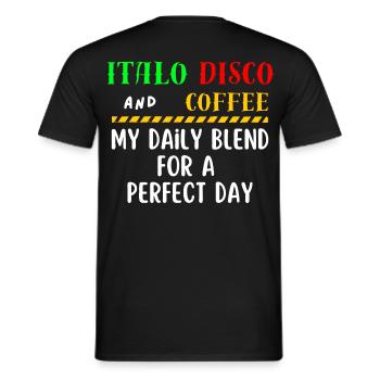 Chemise Italo Disco et café - T-shirt homme - noir - Dos - AI Model Male 178 light (178cm)