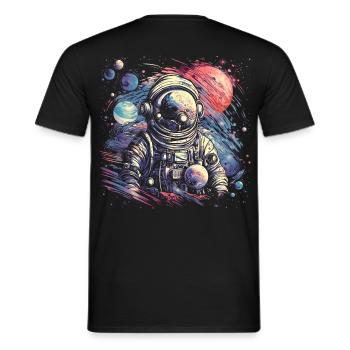 Cooler Astronaut im Retro Look - Männer T-Shirt - Schwarz - Hinten - AI Model Male 178 light (178cm)