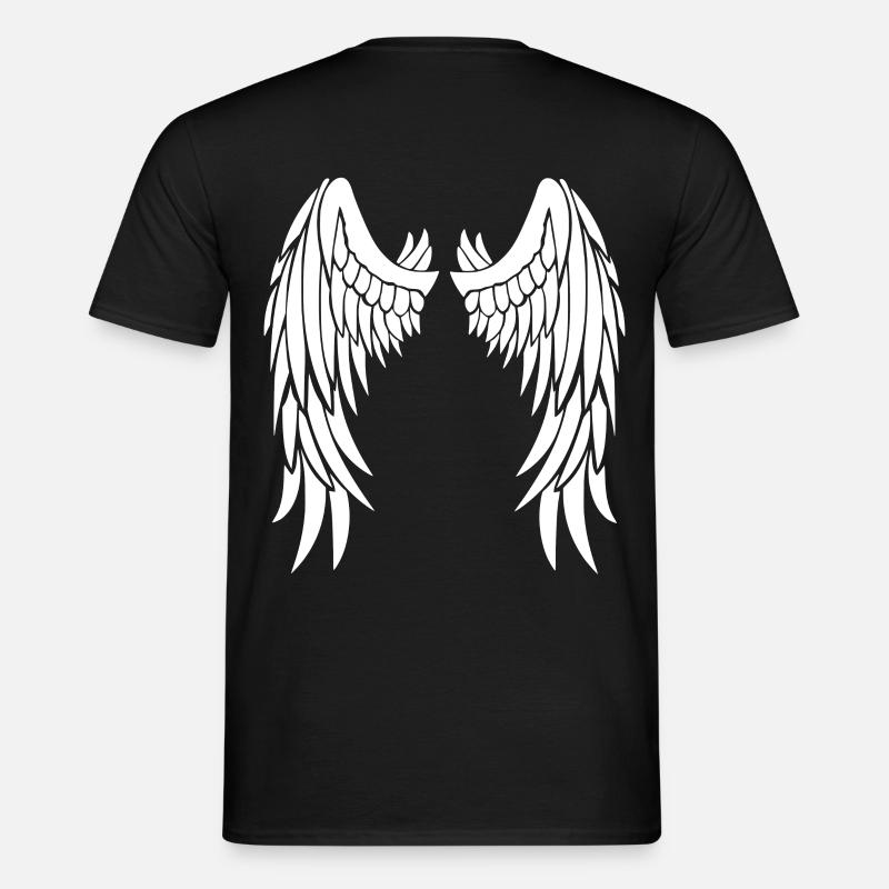 Ailes d’ange blanches sur le dos - T-shirt homme - noir