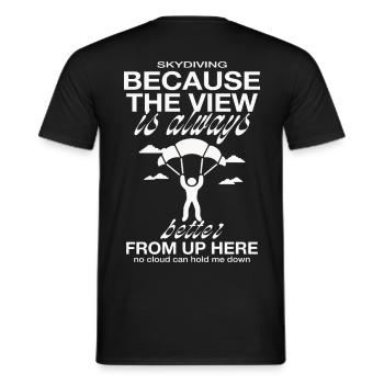 Skydiving - Men's T-Shirt - black - Back - AI Model Male 178 light (178cm)