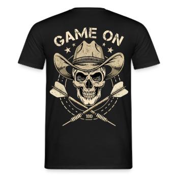 Fléchettes Fléchettes Crâne de cow-boy - T-shirt homme - noir - Dos - AI Model Male 178 light (178cm)