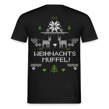 Weihnachtsmuffel, Ugly Christmas - Männer T-Shirt - Schwarz - Hinten - AI Model Male 178 light (178cm)