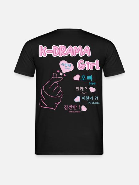 K-Drama Mädchen, koreanisches Drama, Fingerherz - Männer T-Shirt - Schwarz