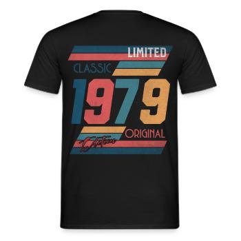 Millésime 1979 Édition Limitée Cadeau Vintage - T-shirt homme - noir - Dos - AI Model Male 178 light (178cm)