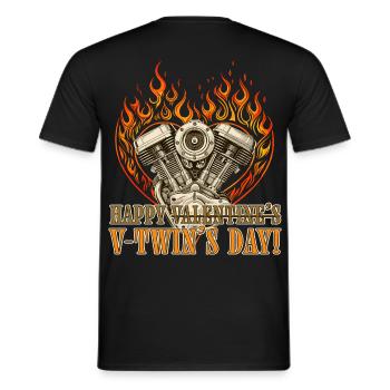 Happy V-Twin’s Day for Chopper Lovers - Men's T-Shirt - black - Back - AI Model Male 178 light (178cm)