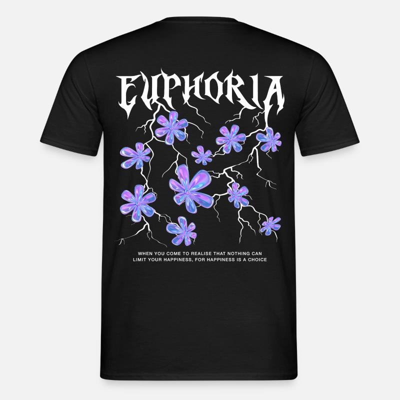 Euphorie Éclair Fleurs - T-shirt homme - noir