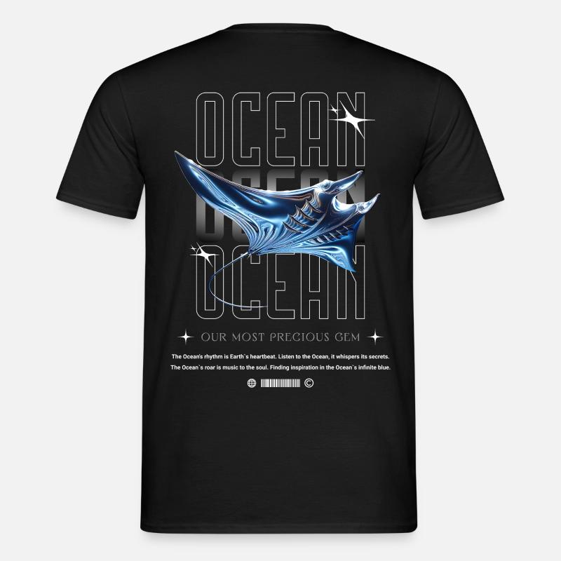 Ocean Manta Precious Treasure - Men’s T-shirt - black