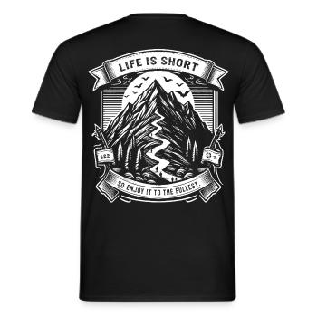 La vie est courte, alors profitez-en au maximum - T-shirt homme - noir - Dos - AI Model Male 178 light (178cm)