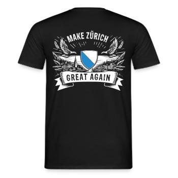 MAKE ZURICH GREAT AGAIN - Männer T-Shirt - Schwarz - Hinten - AI Model Male 178 light (178cm)