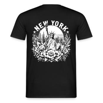 NEW YORK Design with Statue of Liberty - Men's T-Shirt - black - Back - AI Model Male 178 light (178cm)