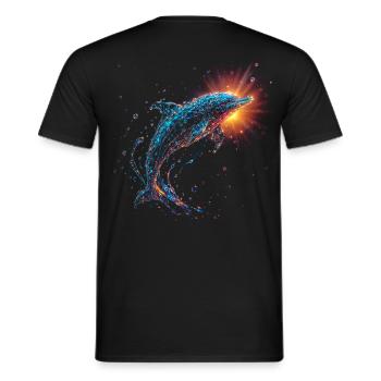 Delfin - Männer T-Shirt - Schwarz - Hinten - AI Model Male 178 light (178cm)