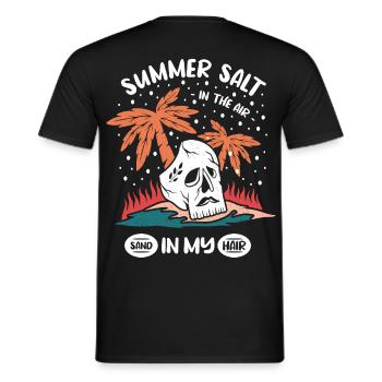 Conception de crâne estival avec des palmiers - T-shirt homme - noir - Dos - AI Model Male 178 light (178cm)