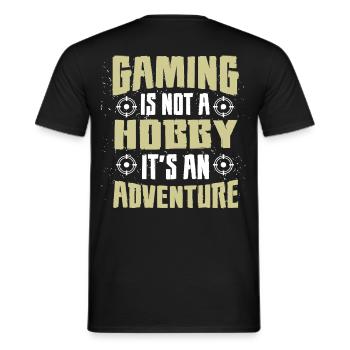 Gaming Hobby Abenteuer Motiv - Männer T-Shirt - Schwarz - Hinten - AI Model Male 178 light (178cm)