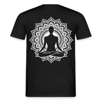 Meditation Chakra - Männer T-Shirt - Schwarz - Hinten - AI Model Male 178 light (178cm)